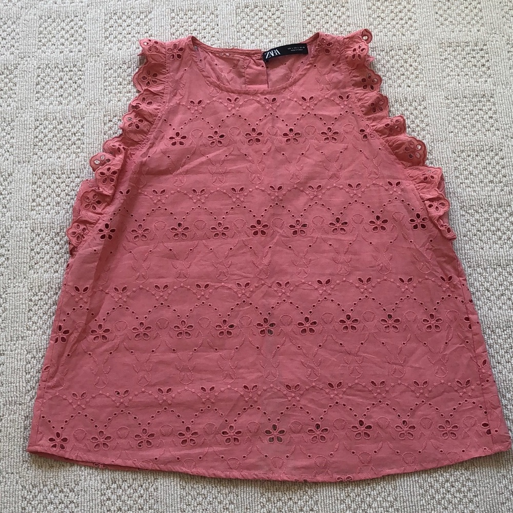 Zara Eyelet Sleeveless Top